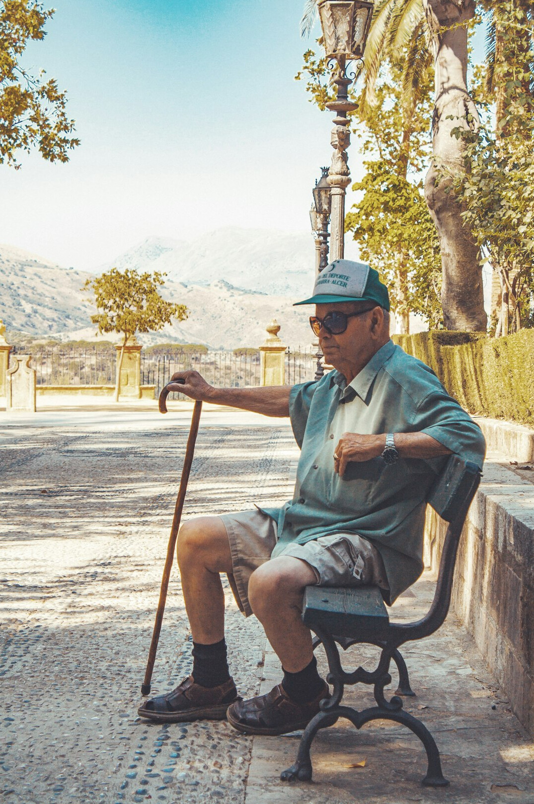 elderly person with health insurance